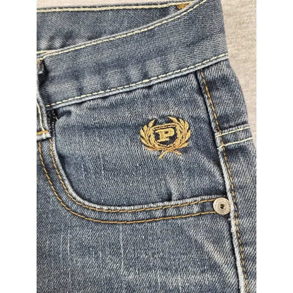 Vintage Y2K Phat Farm Boys Baggy Straight Jeans Sz 12 (26x26) Blue Faded Hip Hop